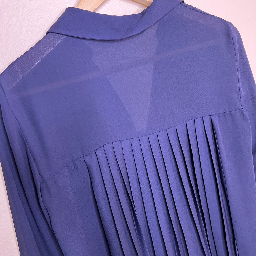 Zara Basic Collection Navy Sheer Long Sleeve Back… - image 8